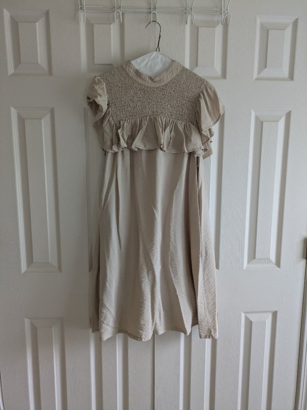 A New Day Tan/Beige/Natural Colored Short Sleeve Summer Dress in Size XL